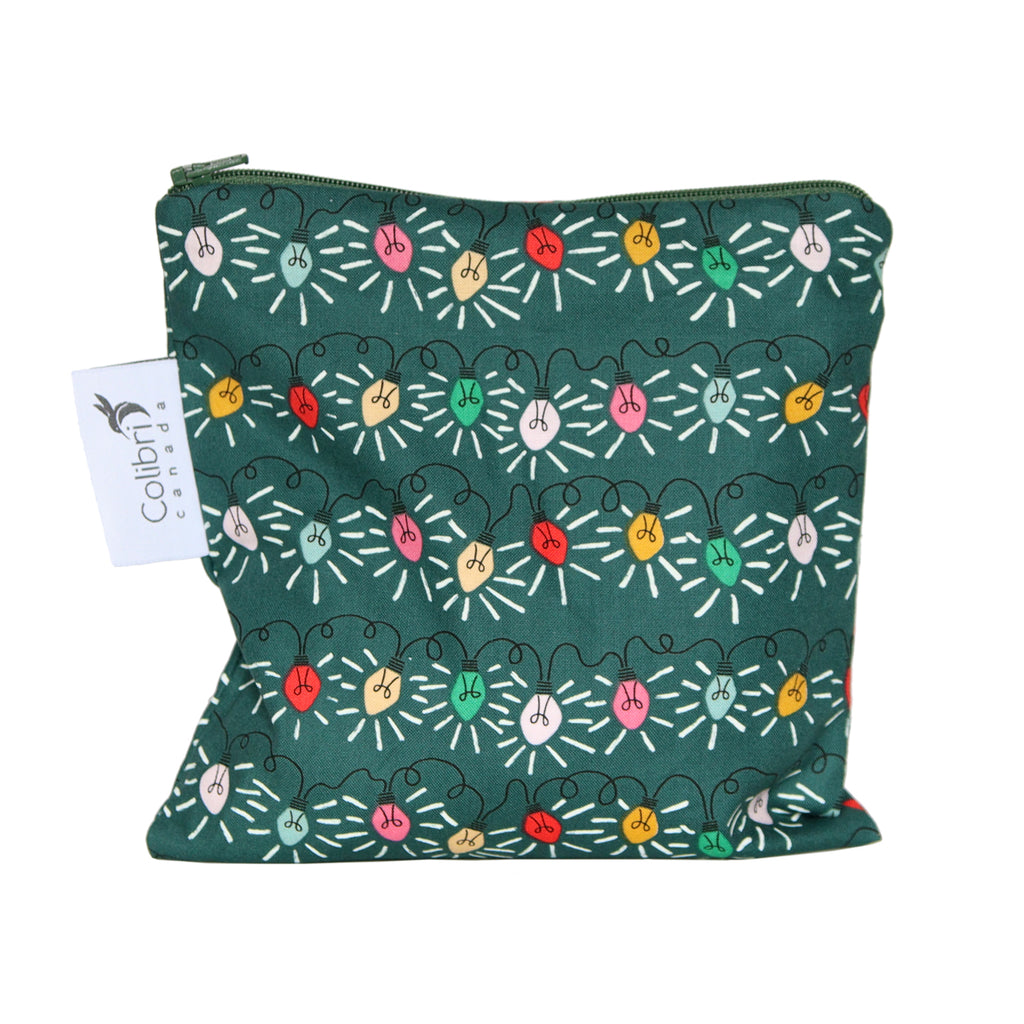 2138 - Festive Lights Reusable Snack Bag - Large