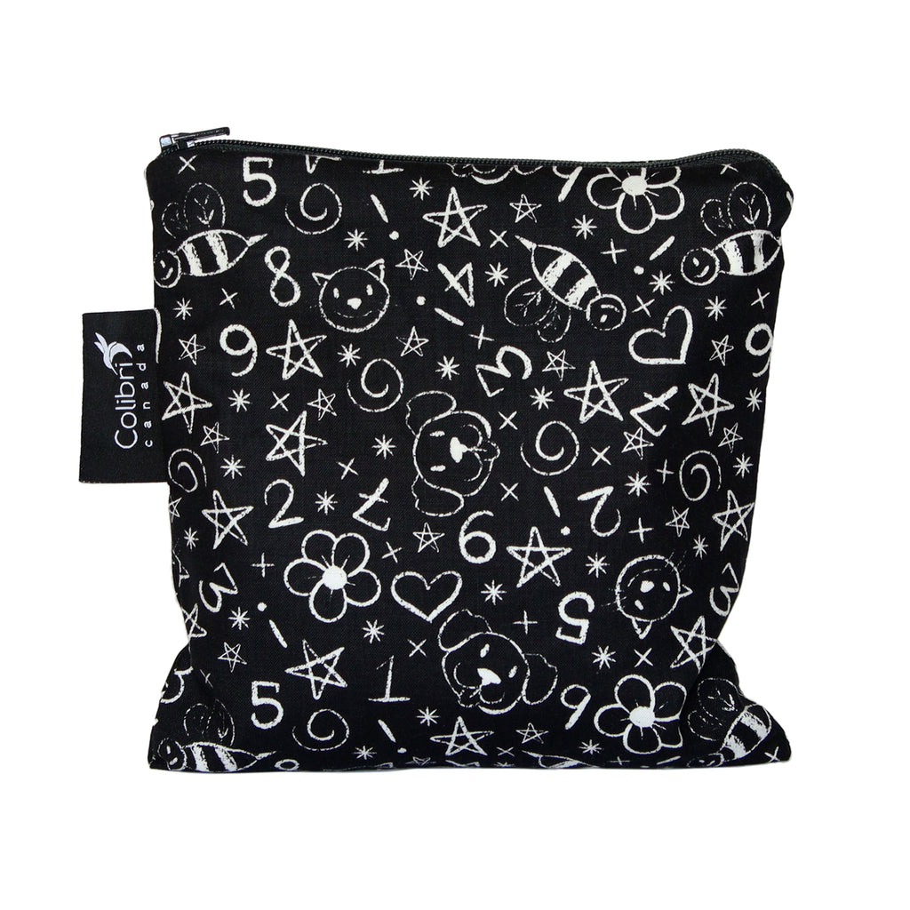 2141 - Chalkboard Reusable Snack Bag - Large
