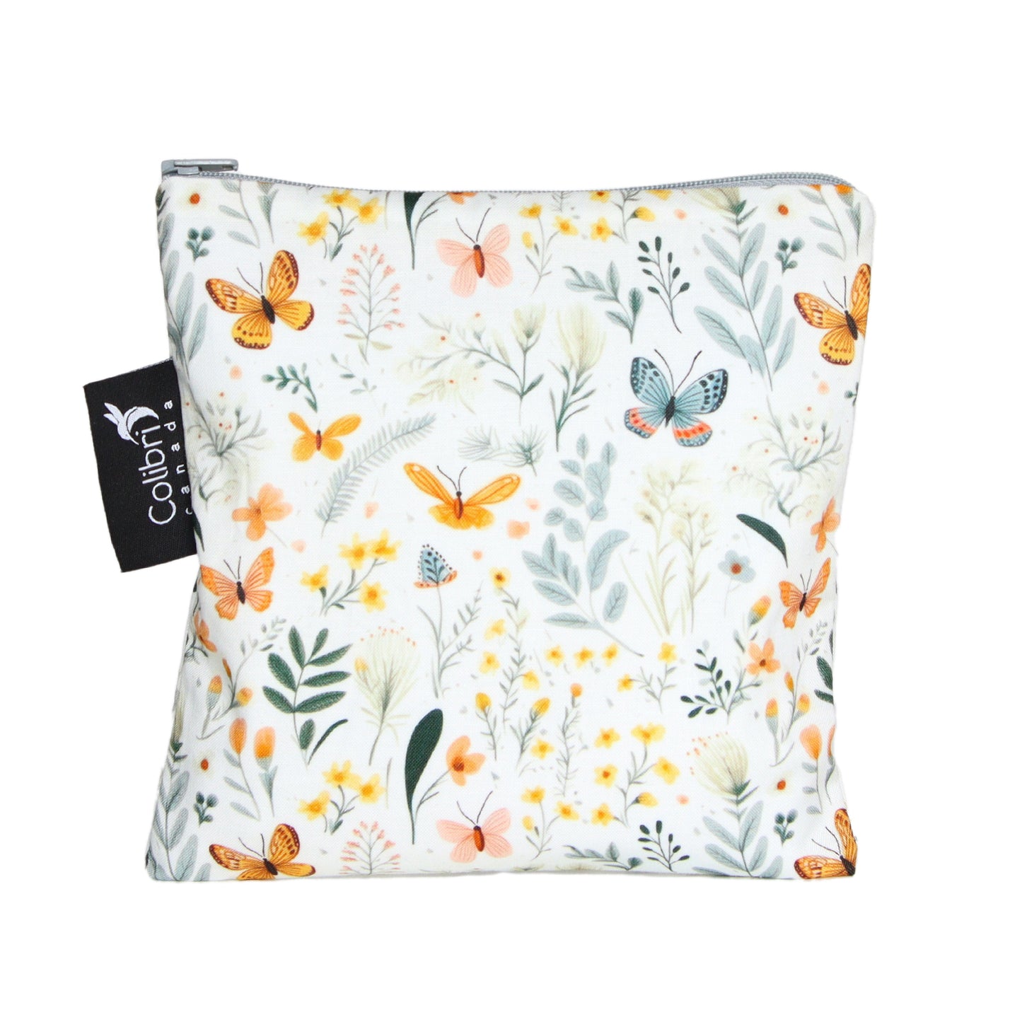2159 - Butterfly Garden Reusable Snack Bag - Large