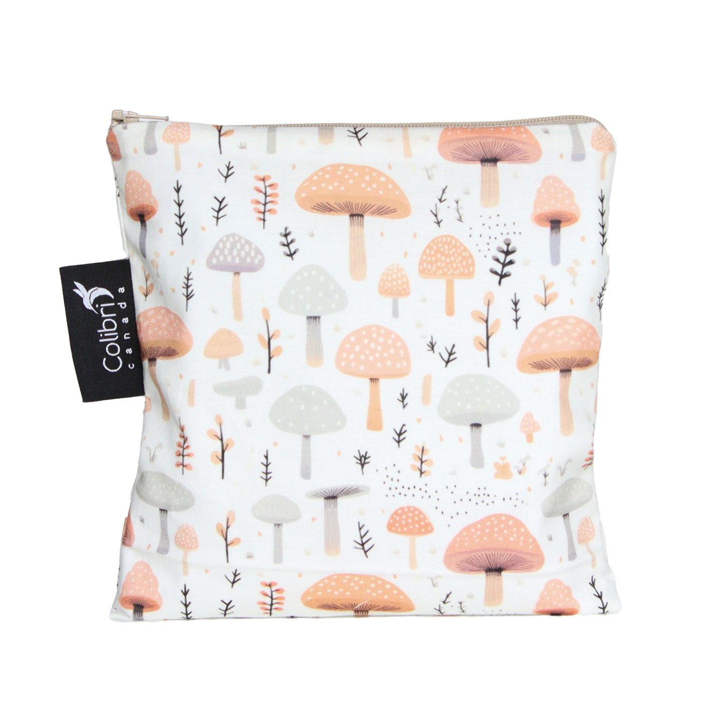 2162 - Mushrooms Reusable Snack Bag - Large