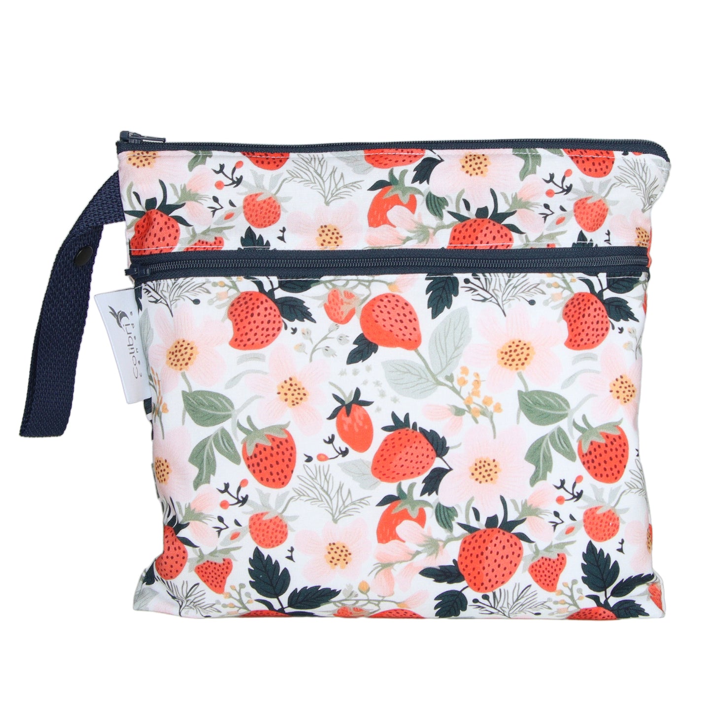 6s183 - Strawberry Patch Small Double Duty Wet Bag