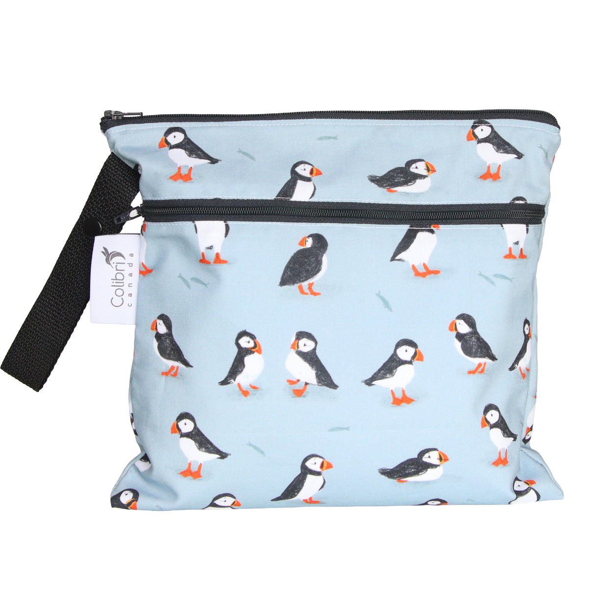 6s189 - Puffins Small Double Duty Wet Bag