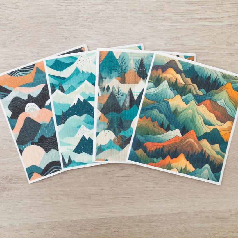 4 Pk Sponge Cloths - In the Mountains