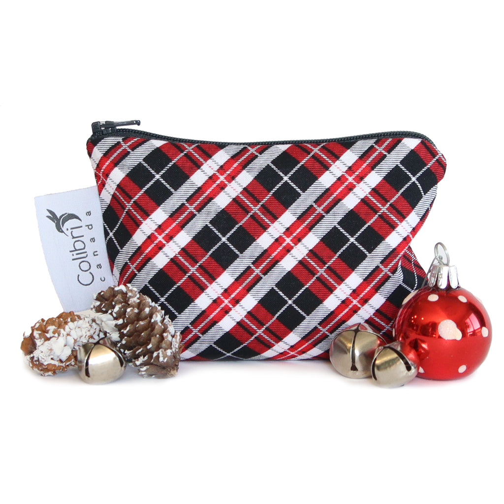 1134 - Holiday Plaid Reusable Snack Bag - Small
