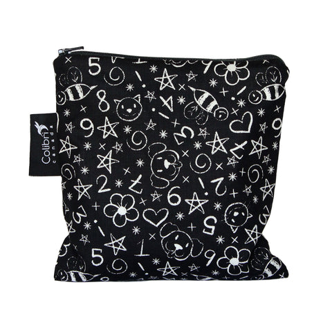 2141 - Chalkboard Reusable Snack Bag - Large