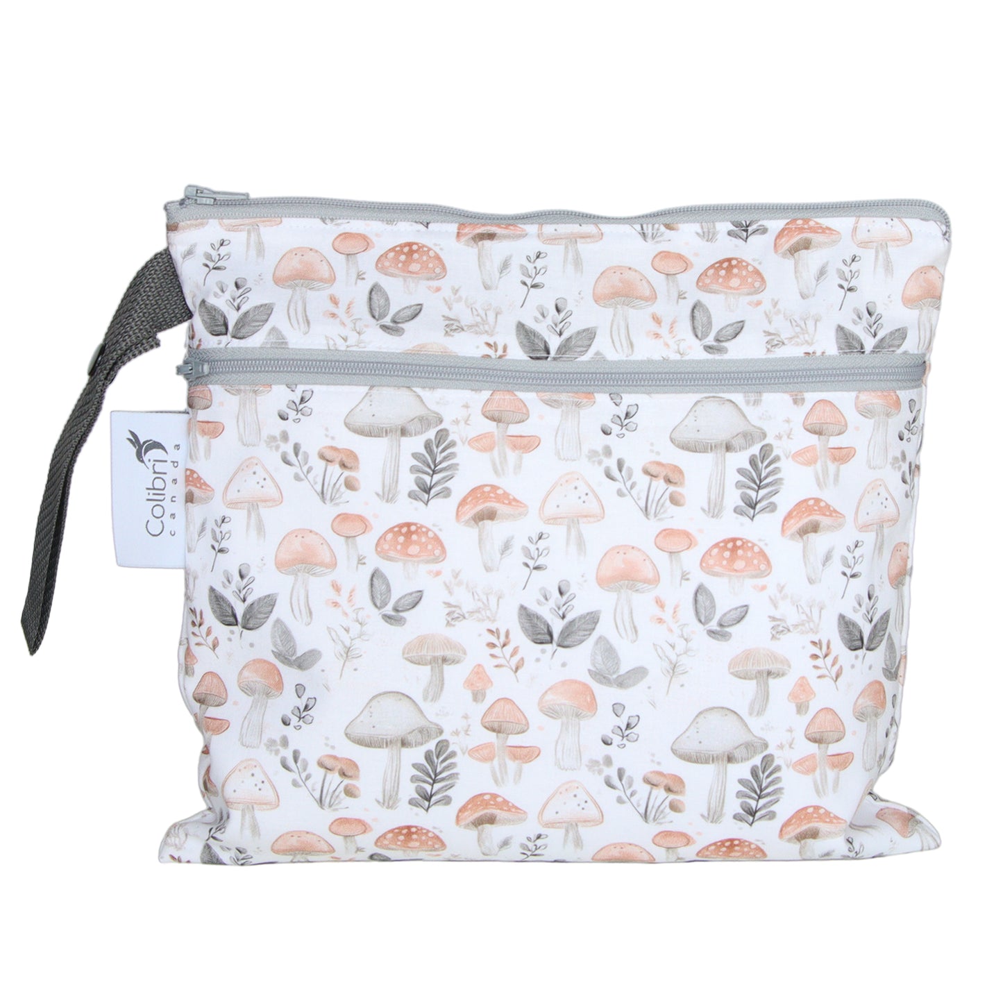 6s184 - Wild Mushrooms Small Double Duty Wet Bag