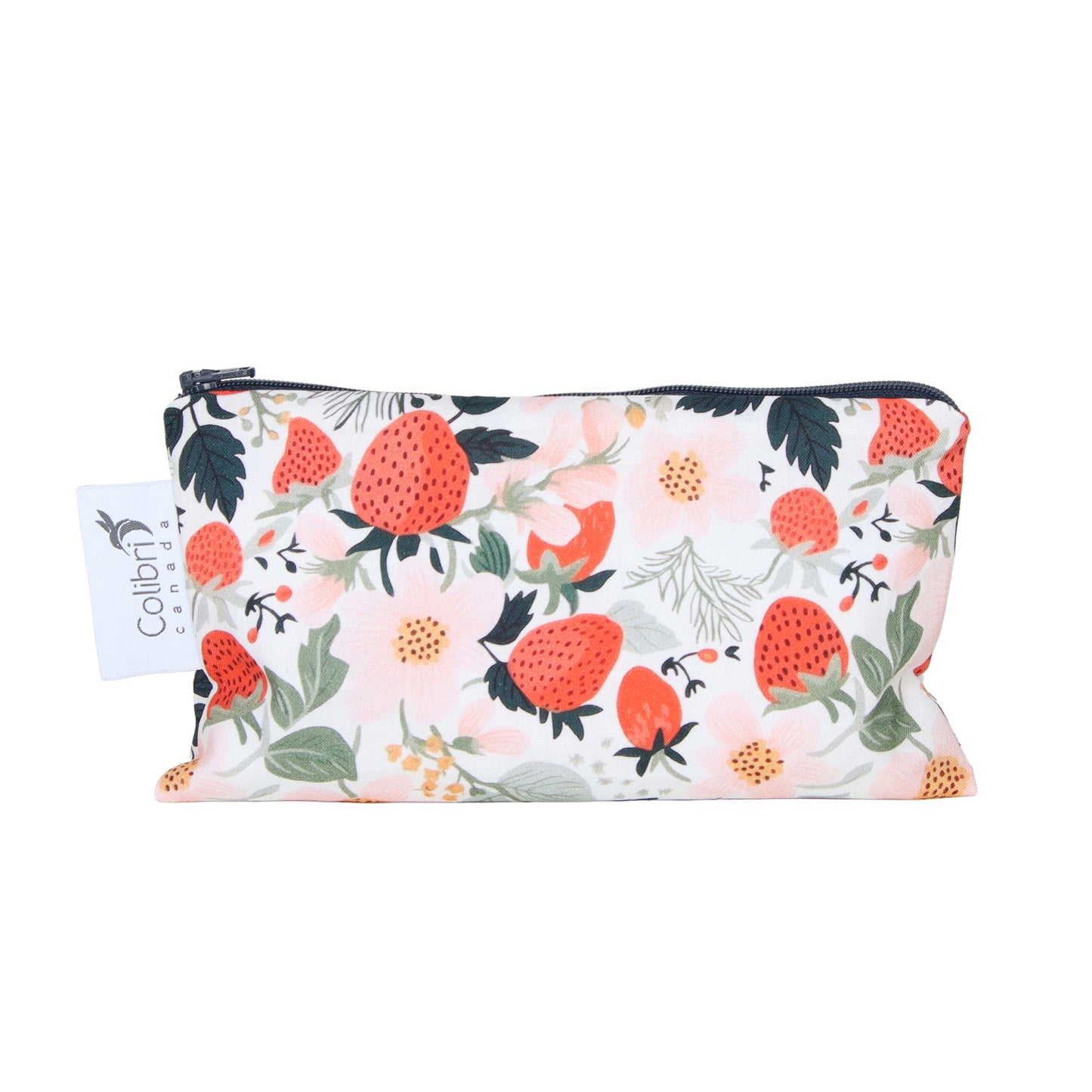 8183 - Strawberry Patch Reusable Snack Bag - Medium