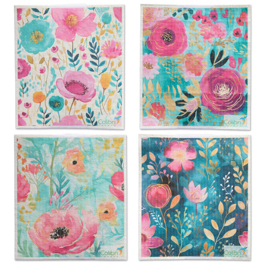 4 Pk Sponge Cloths - Abbey Rose
