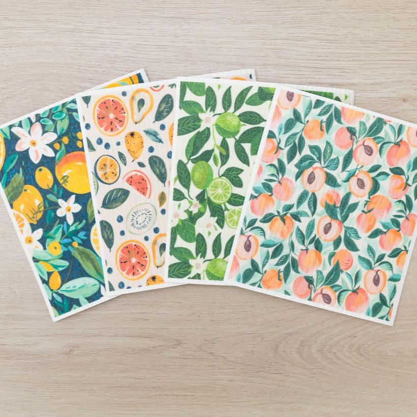 4 Pk Sponge Cloths - In the Orchard