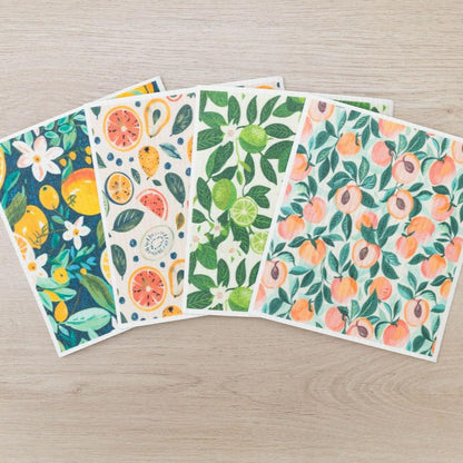 4 Pk Sponge Cloths - In the Orchard