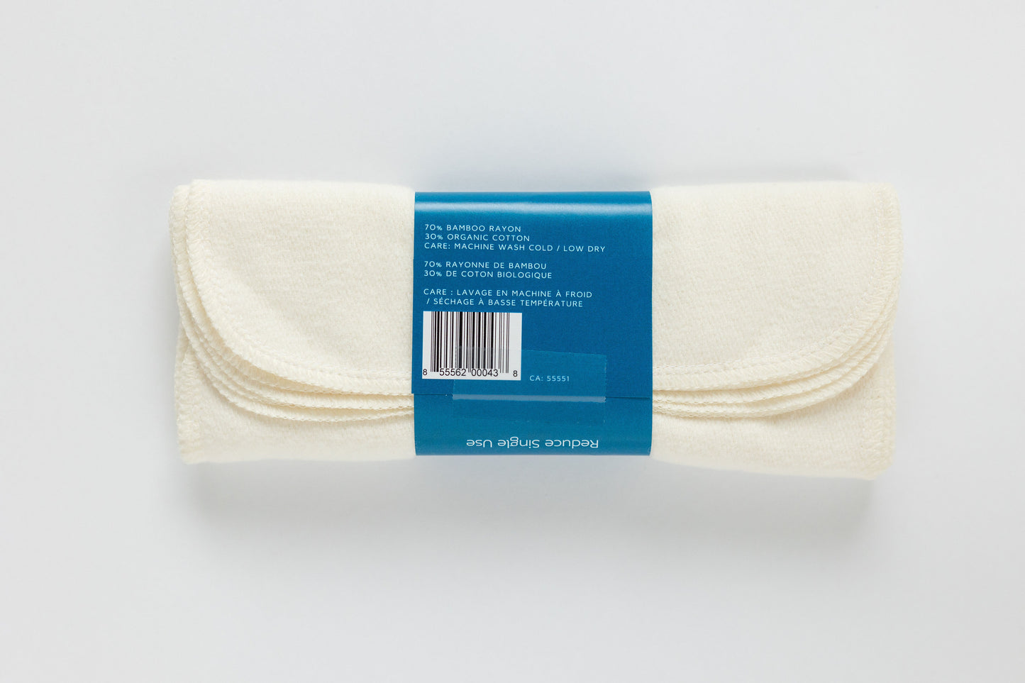 Bamboo/Organic Cotton Fleece Washcloths - 12 packs of 5