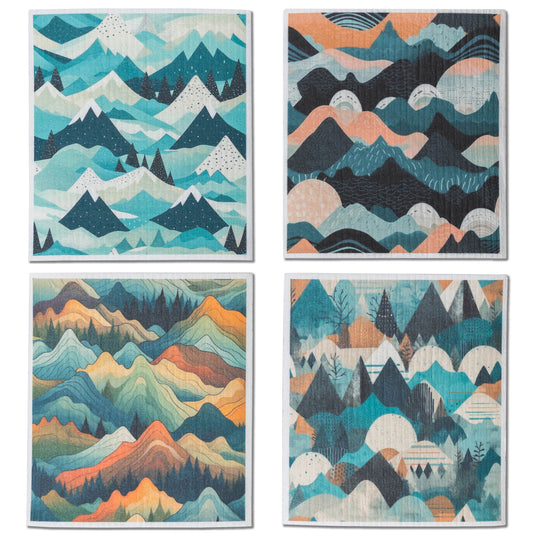 4 Pk Sponge Cloths - In the Mountains