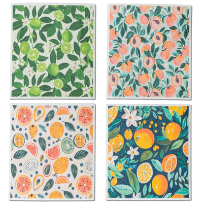 4 Pk Sponge Cloths - In the Orchard