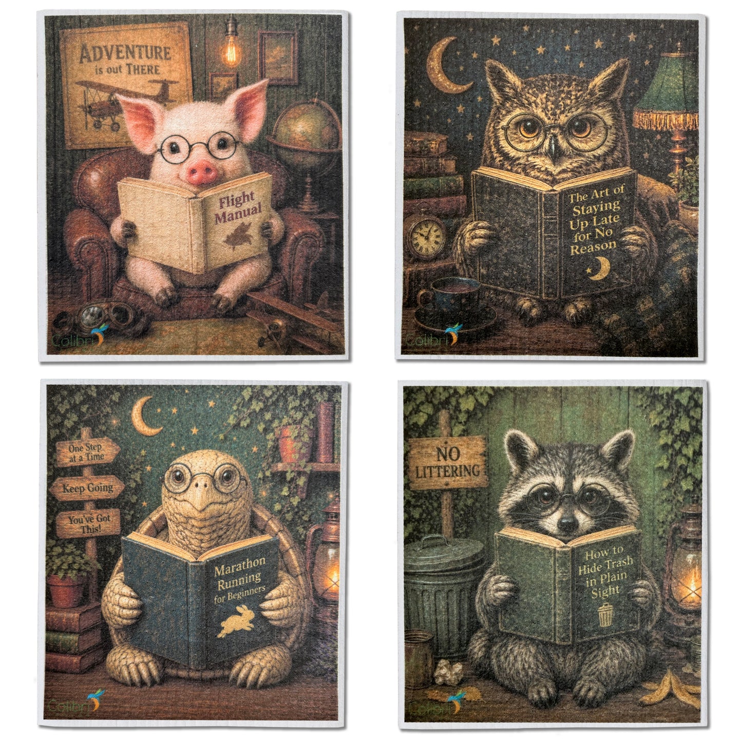 4 Pk Sponge Cloths - In the Books