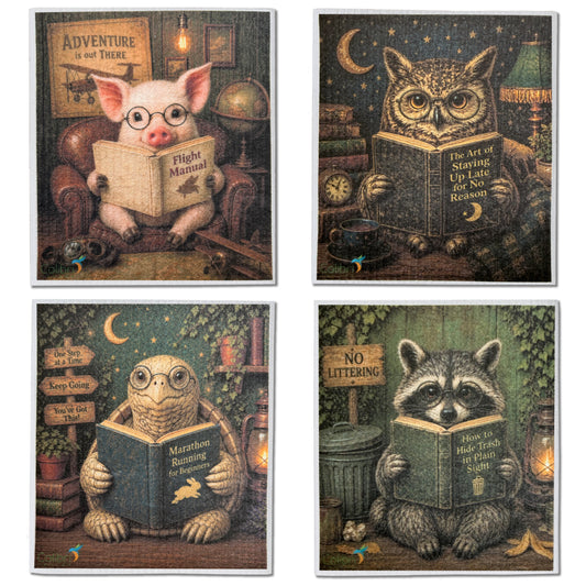 4 Pk Sponge Cloths - In the Books
