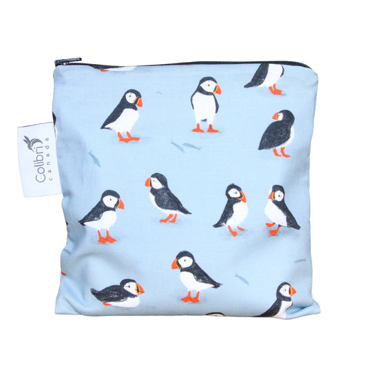 2189 - Puffins Reusable Snack Bag - Large