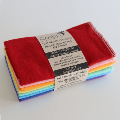 Reusable Paper Towels – Rainbow – 8 Pack