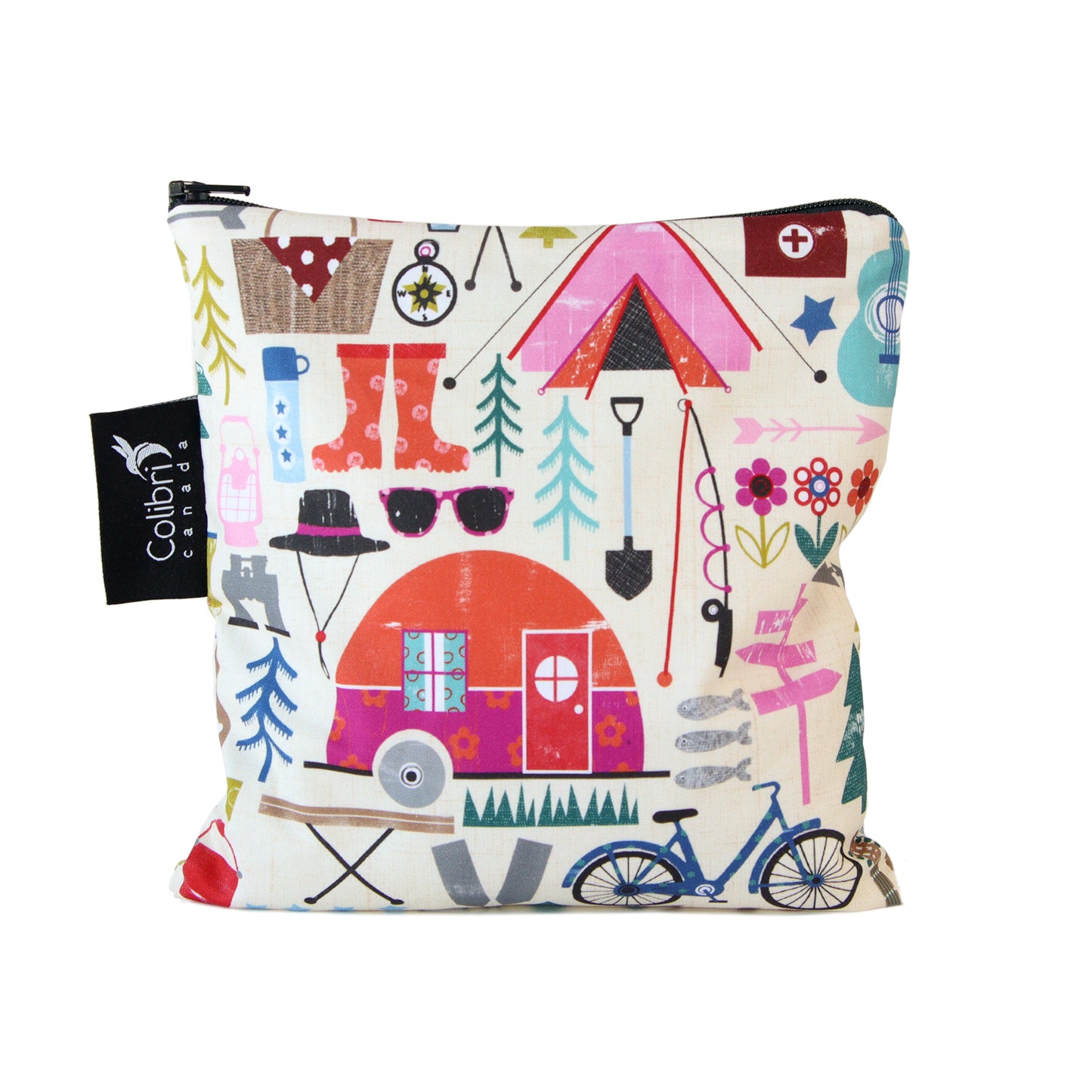 2136 - Happy Camper Reusable Snack Bag - Large