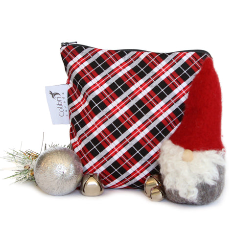 2134 - Holiday Plaid Reusable Snack Bag - Large