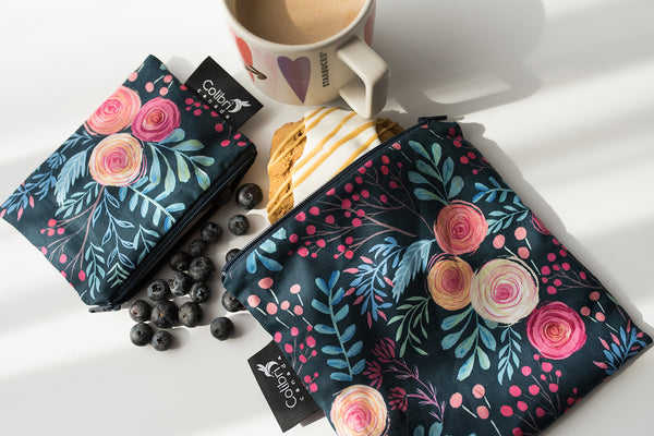 1114 - Roses Reusable Snack Bag - Small